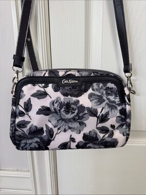 Cath Kidston White and Black Floral Crossbody Bag